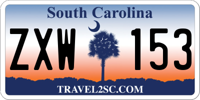 SC license plate ZXW153