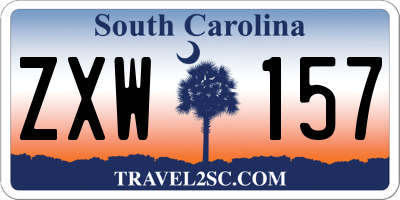 SC license plate ZXW157