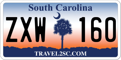 SC license plate ZXW160
