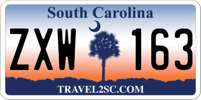 SC license plate ZXW163