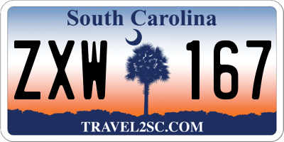 SC license plate ZXW167