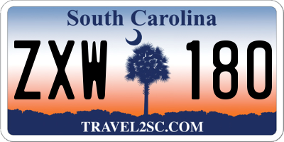 SC license plate ZXW180