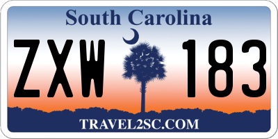 SC license plate ZXW183