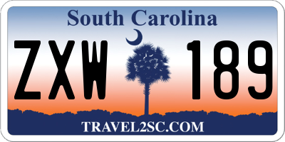SC license plate ZXW189