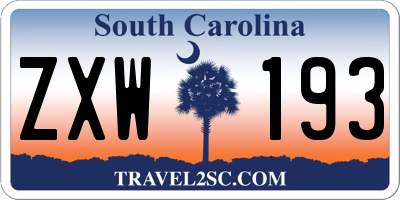 SC license plate ZXW193