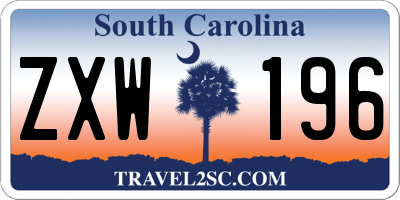 SC license plate ZXW196