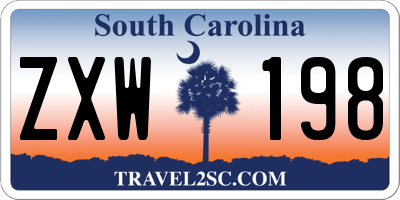 SC license plate ZXW198