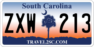 SC license plate ZXW213