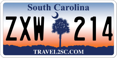SC license plate ZXW214