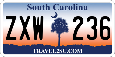 SC license plate ZXW236