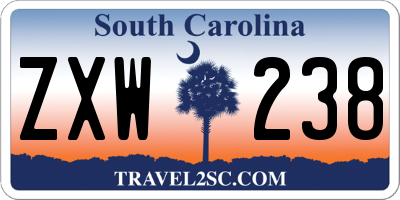 SC license plate ZXW238