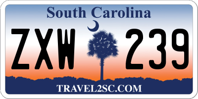 SC license plate ZXW239