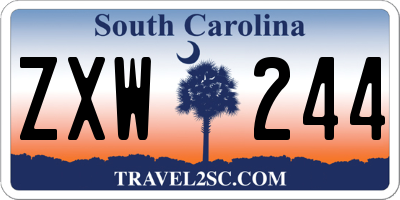 SC license plate ZXW244