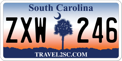 SC license plate ZXW246