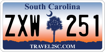 SC license plate ZXW251