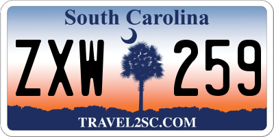 SC license plate ZXW259