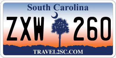 SC license plate ZXW260