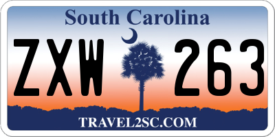 SC license plate ZXW263