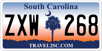 SC license plate ZXW268