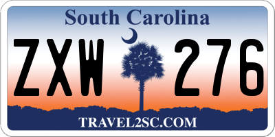 SC license plate ZXW276