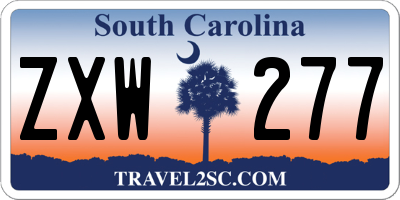 SC license plate ZXW277