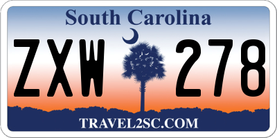 SC license plate ZXW278
