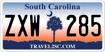 SC license plate ZXW285