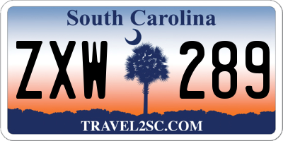 SC license plate ZXW289