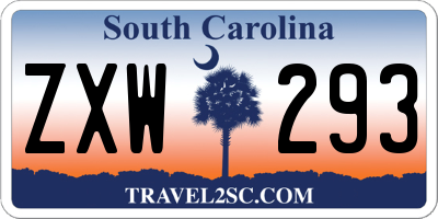 SC license plate ZXW293