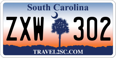 SC license plate ZXW302