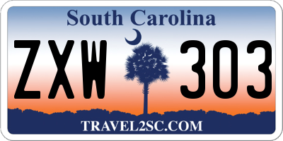 SC license plate ZXW303