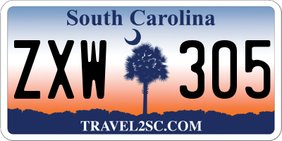 SC license plate ZXW305
