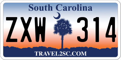 SC license plate ZXW314