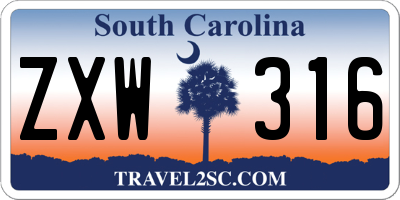 SC license plate ZXW316