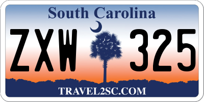 SC license plate ZXW325
