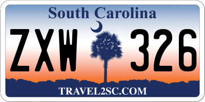 SC license plate ZXW326