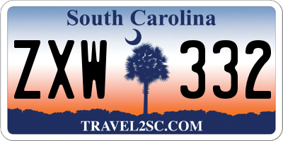 SC license plate ZXW332