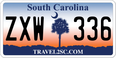 SC license plate ZXW336