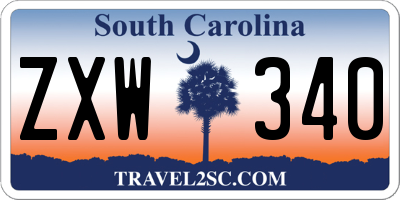 SC license plate ZXW340