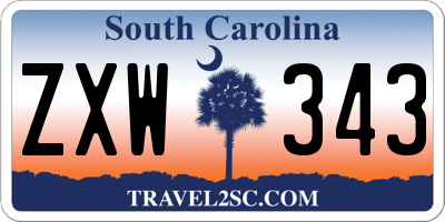 SC license plate ZXW343