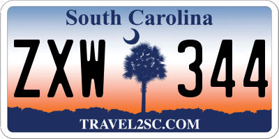 SC license plate ZXW344