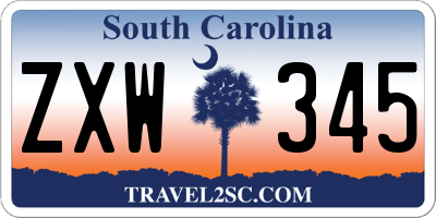 SC license plate ZXW345