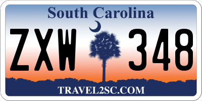 SC license plate ZXW348