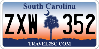 SC license plate ZXW352