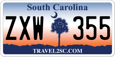 SC license plate ZXW355