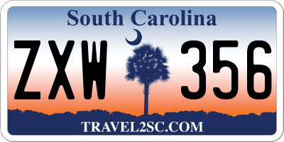 SC license plate ZXW356