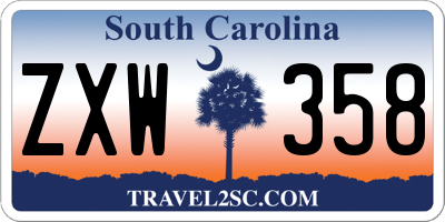 SC license plate ZXW358