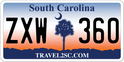 SC license plate ZXW360