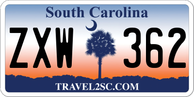 SC license plate ZXW362