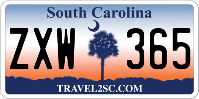 SC license plate ZXW365